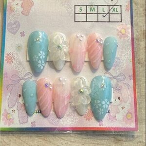 Pastel‎ Blue and Pink Nail Art Set